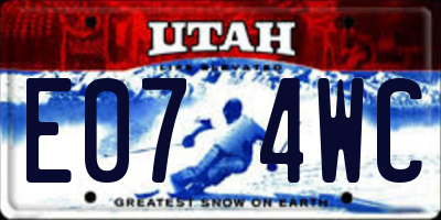 UT license plate E074WC