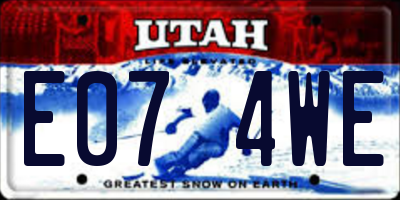 UT license plate E074WE