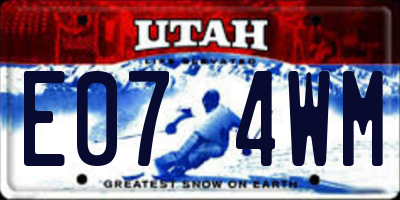 UT license plate E074WM