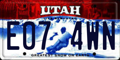 UT license plate E074WN