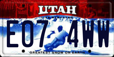 UT license plate E074WW