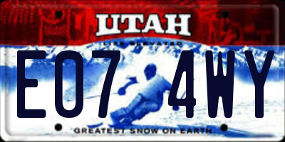 UT license plate E074WY