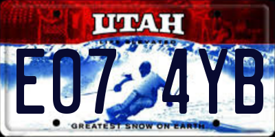 UT license plate E074YB