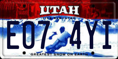 UT license plate E074YI