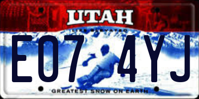 UT license plate E074YJ