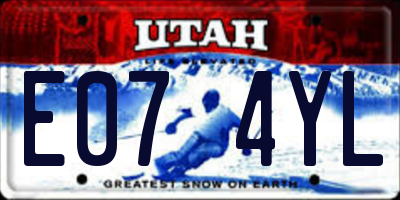 UT license plate E074YL