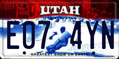 UT license plate E074YN