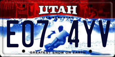 UT license plate E074YV
