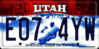 UT license plate E074YW