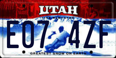 UT license plate E074ZF