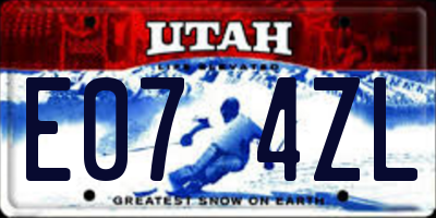 UT license plate E074ZL