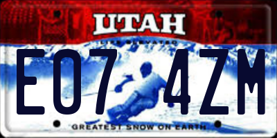 UT license plate E074ZM