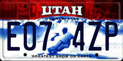 UT license plate E074ZP