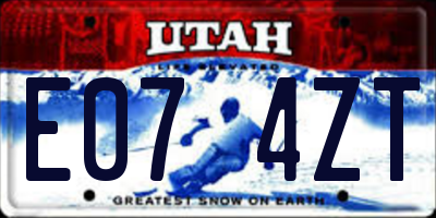 UT license plate E074ZT