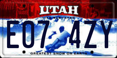 UT license plate E074ZY