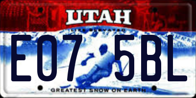 UT license plate E075BL