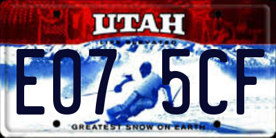 UT license plate E075CF