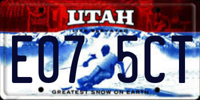 UT license plate E075CT