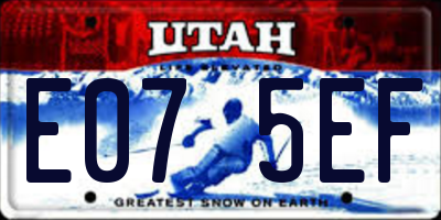 UT license plate E075EF