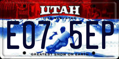 UT license plate E075EP