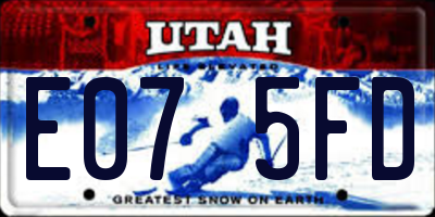 UT license plate E075FD