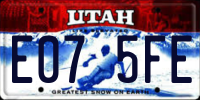UT license plate E075FE