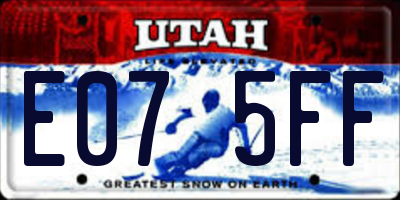 UT license plate E075FF