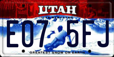 UT license plate E075FJ