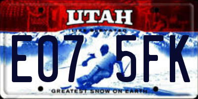 UT license plate E075FK