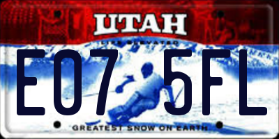 UT license plate E075FL