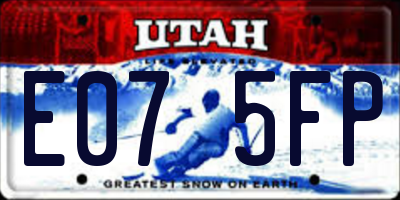 UT license plate E075FP