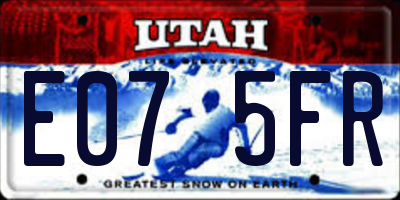 UT license plate E075FR