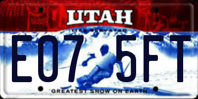 UT license plate E075FT