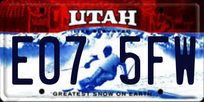 UT license plate E075FW