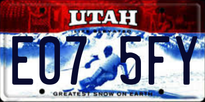 UT license plate E075FY