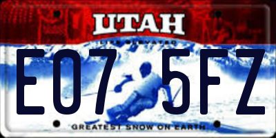UT license plate E075FZ