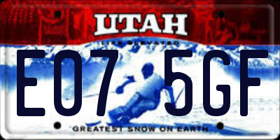 UT license plate E075GF