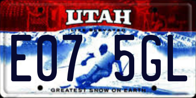 UT license plate E075GL