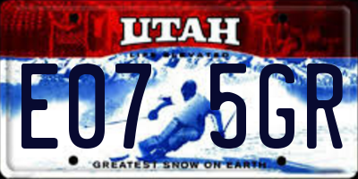 UT license plate E075GR