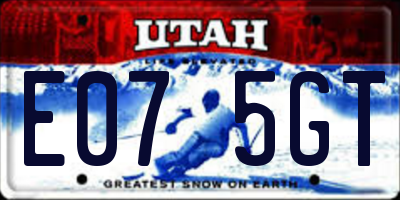 UT license plate E075GT