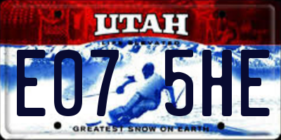UT license plate E075HE