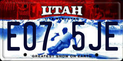 UT license plate E075JE