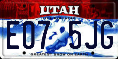 UT license plate E075JG