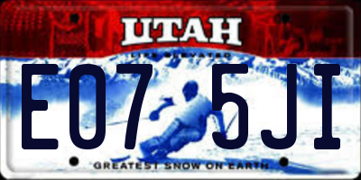 UT license plate E075JI