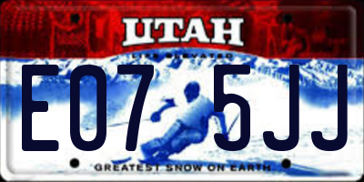 UT license plate E075JJ