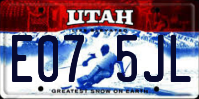 UT license plate E075JL