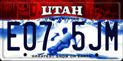 UT license plate E075JM