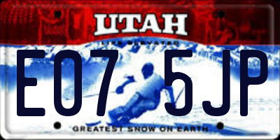UT license plate E075JP