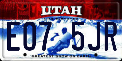 UT license plate E075JR
