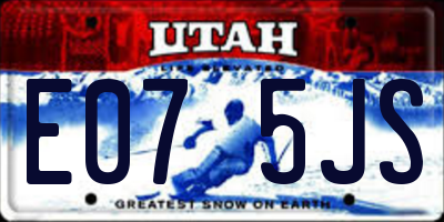 UT license plate E075JS